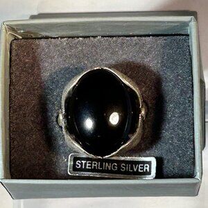 Carolyn Pollack Sterling Silver and Onyx Eagle Ring Size 12 Marked Signed